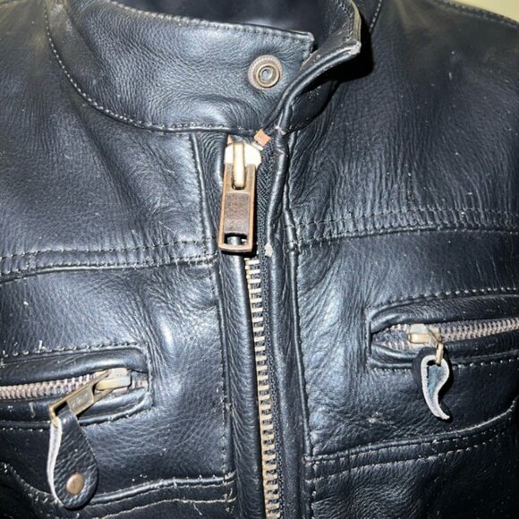 Vintage Zony Inc Heavy Duty Genuine Leather Motorcycle Jacket Size M - Picture 8 of 15